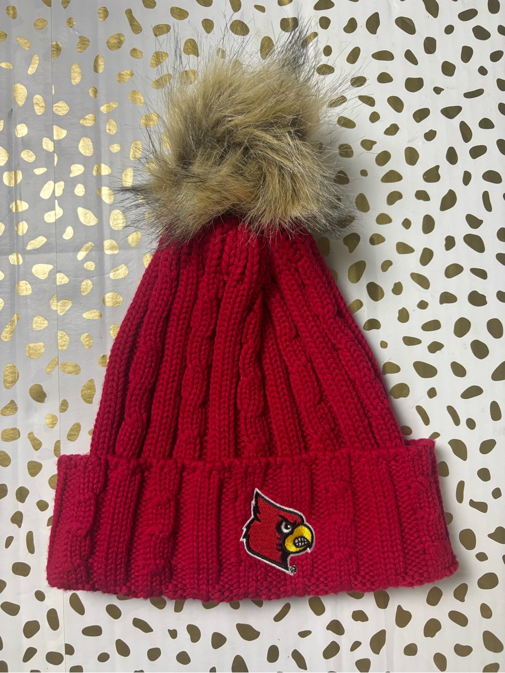 Louisville Cardinals Kids Red Pom Beanie Hat
